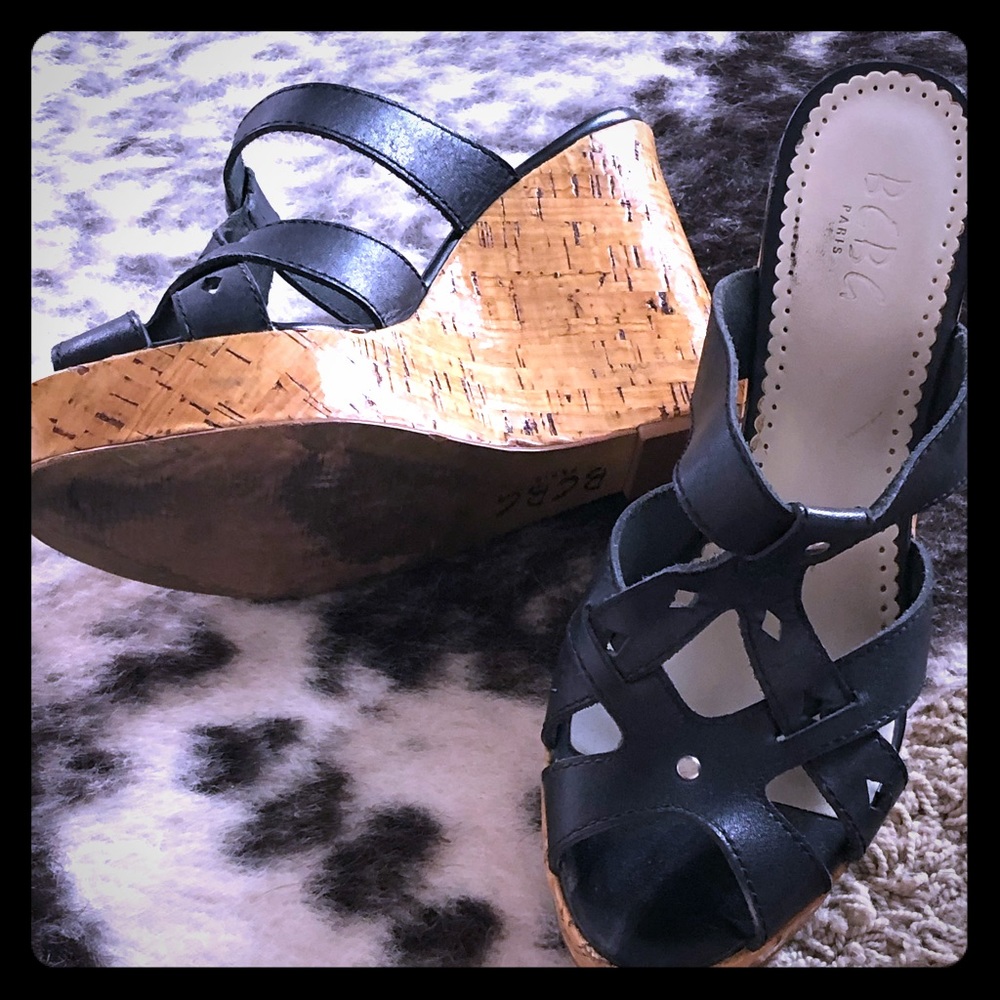 Black BCBG Wedges